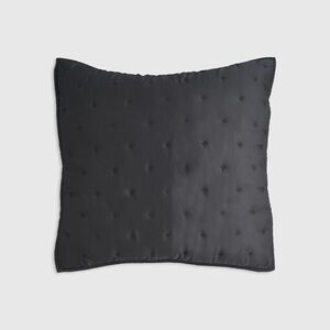 NWT QUINCE Bamboo Dream Quilted Euro Sham Charcoal 6072